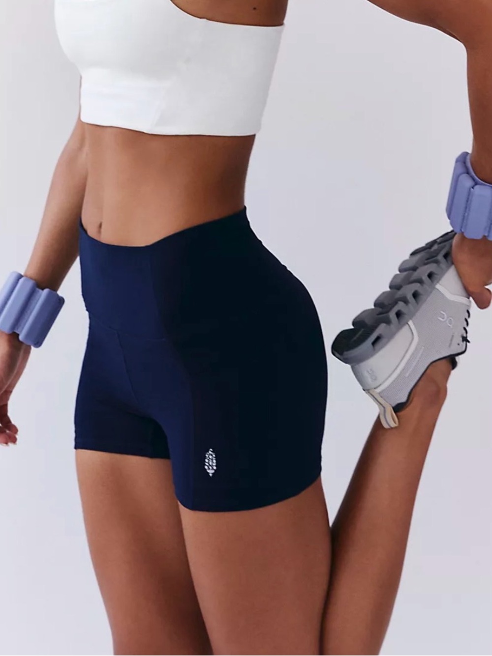 Free People High-Waist never better Navy run Shorts